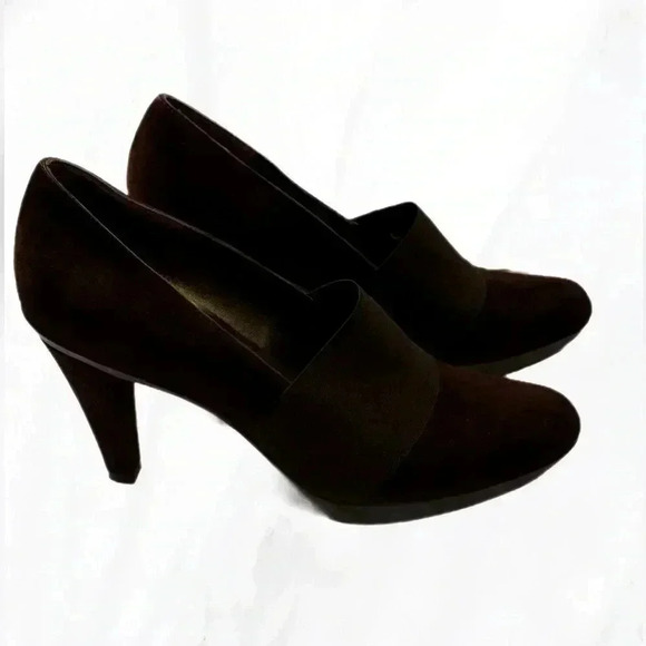 Like new Stuart Weitzman “bando” chocolate  suede platform leather heels 8 - Picture 3 of 4